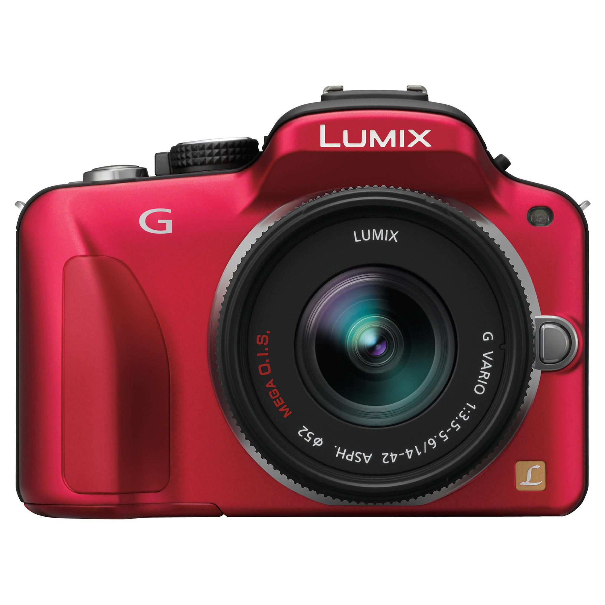Panasonic Lumix G3 16.1MP Compact System Camera Kit - Red with 14-42mm Lumix G VARIO f/3.5-5.6 ASPH 