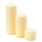 Tesco cream unfragranced pillar candles, multi-size 3 pack