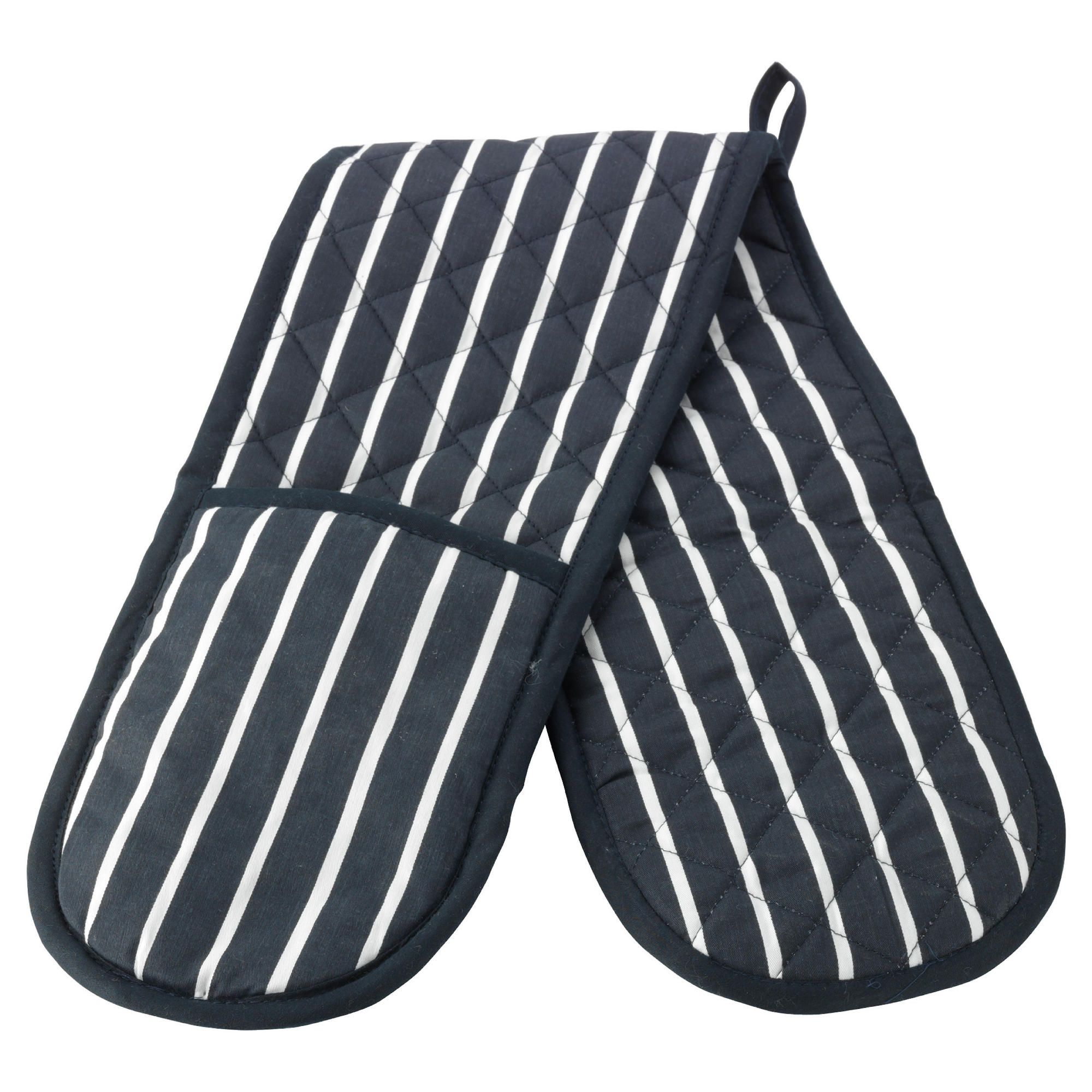 Tesco butcher's stripe double oven glove