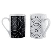 Tesco Raindrop Set of 4 Mugs, Black and White