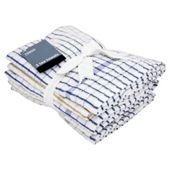 Tesco Check Terry Small White And Blue, 5 pack