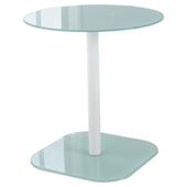 Lola Glass & Metal Side Table White