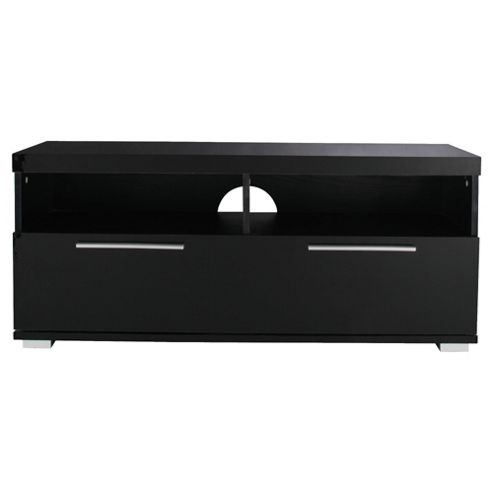 Image of Milan High Gloss Tv Unit With Handles, Black