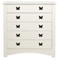 Butterfly 5 Drawers Chest, White