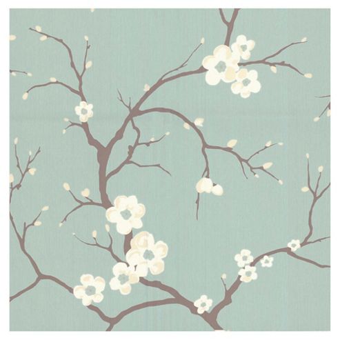 Image of Dulux Blossom Wallpaper, Soft Jade