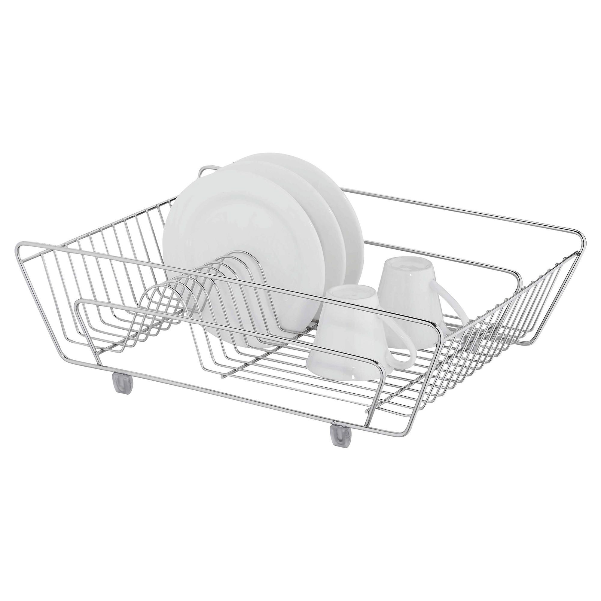Stainless steel dish drainer - White