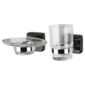 Stockholm Black Gloss Soap Dish And Beaker Holder Set
