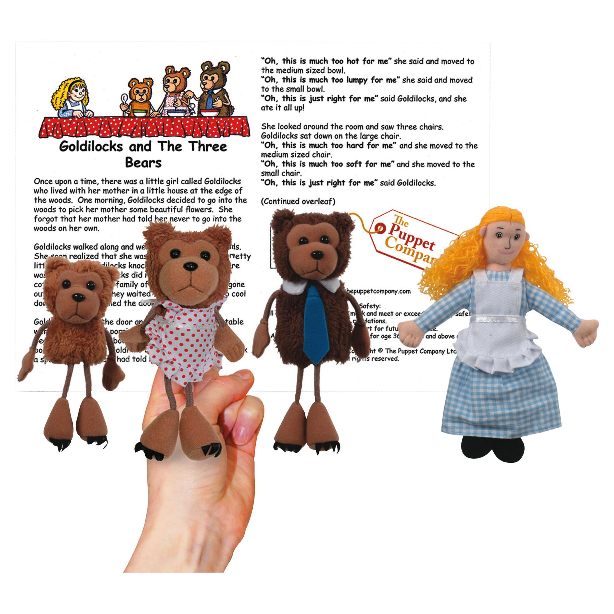The Puppet Company Goldilocks & 3 Bears Finger Puppets Set