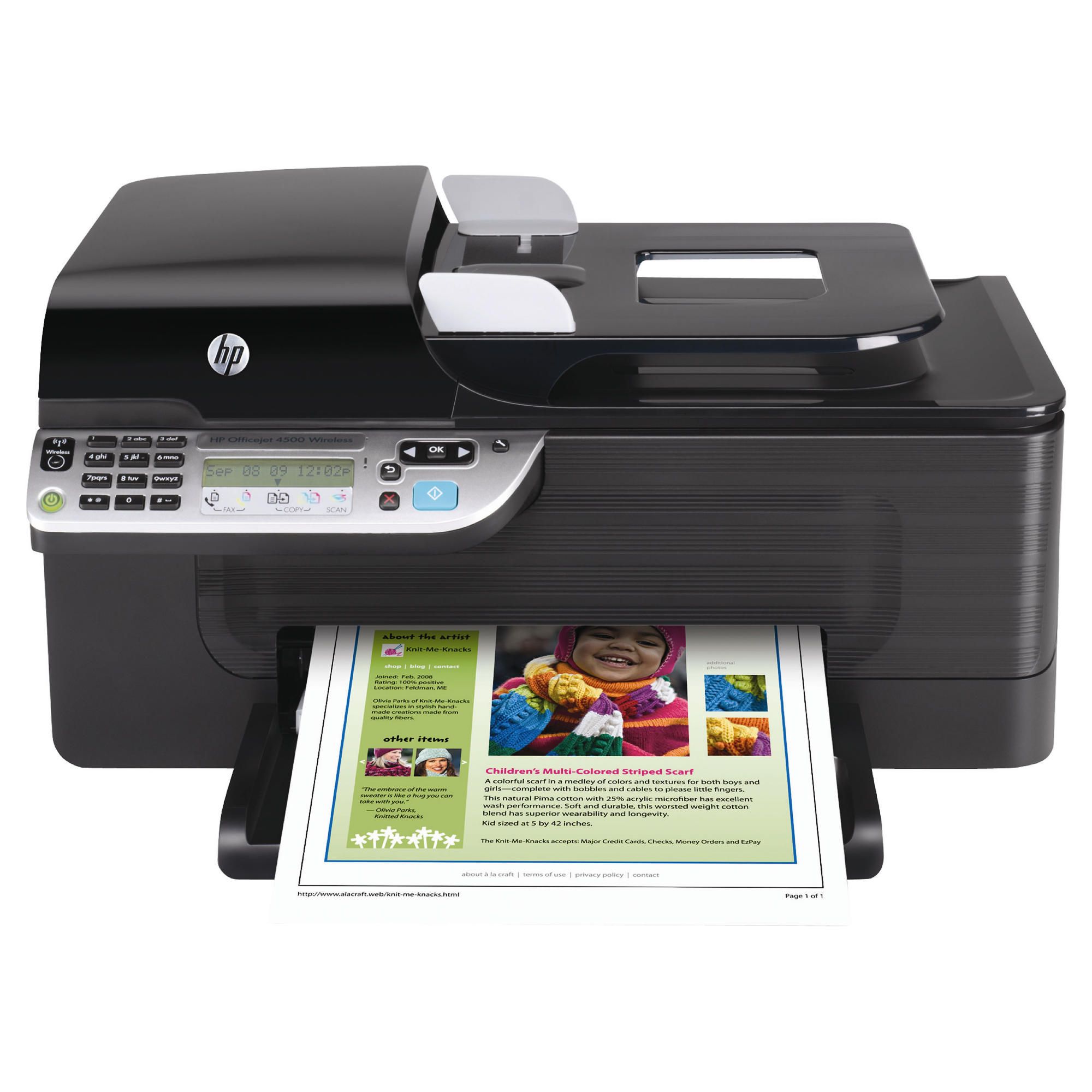 HP Office Jet 4500 AIO Wireless (Print, Copy, Scan and Fax) Inkjet Printer