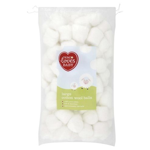 Image of Tesco Loves Baby Large Cotton Wool Balls 100s