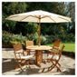 Dorney Teak 4 Seat Set Dressed inc Parasol
