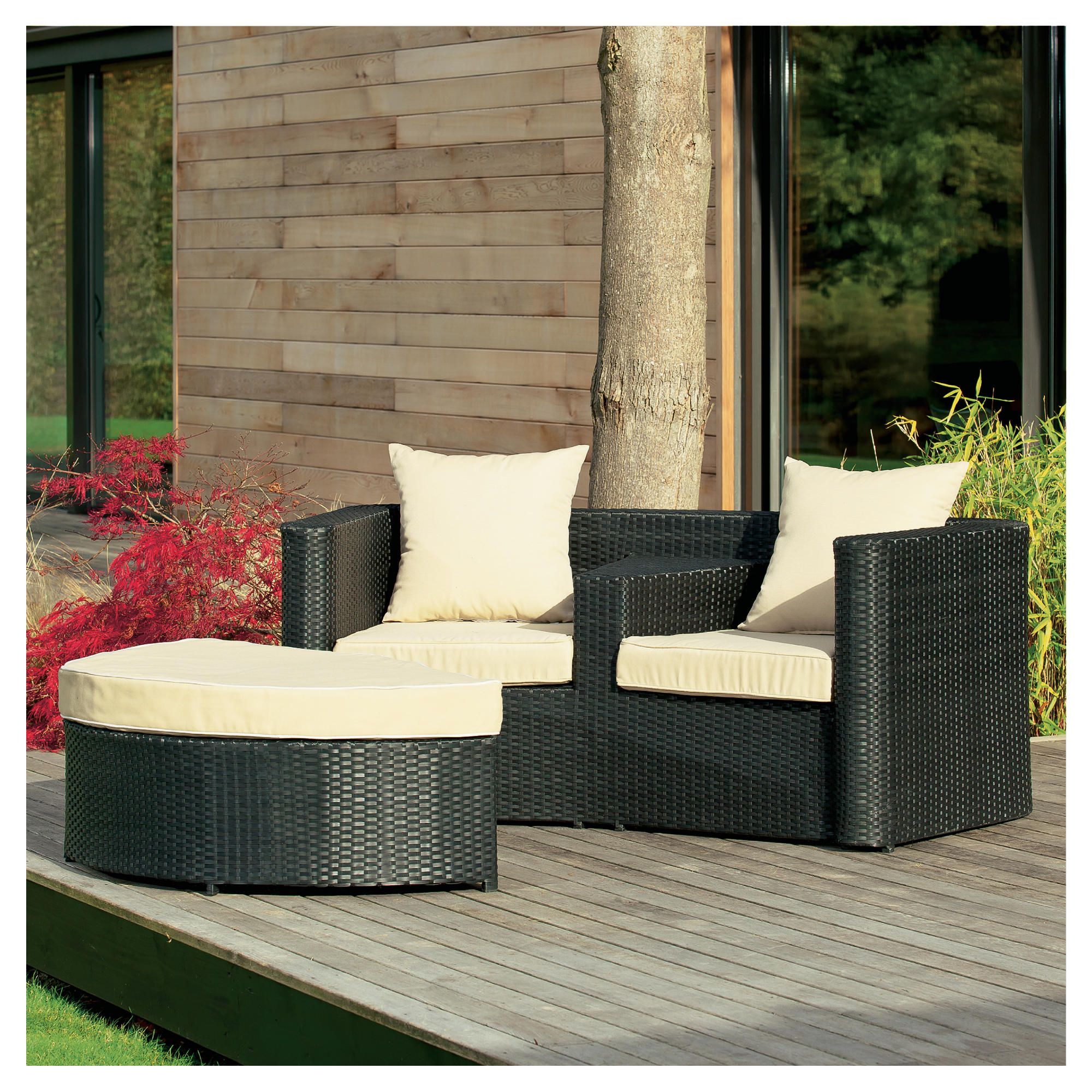 Figi Duo set with footstool, charcoal at Tesco Direct