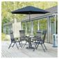 Sorrento 4 Seat Set & Parasol - Charcoal