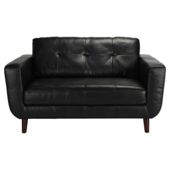 Lorenzo Leather Small Sofa Black