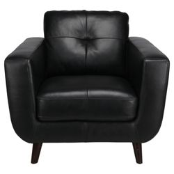 Lorenzo Leather Armchair Black