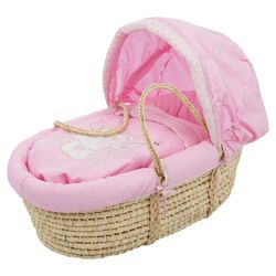 Obaby B is for Bear Moses Basket with Stand, Pink