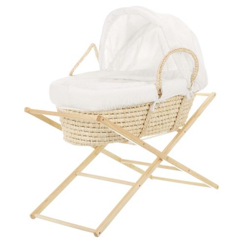 Image of Obaby B Is For Bear Moses Basket With Stand, White