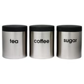 Go Cook 3 piece Stainless Steel Canister Set