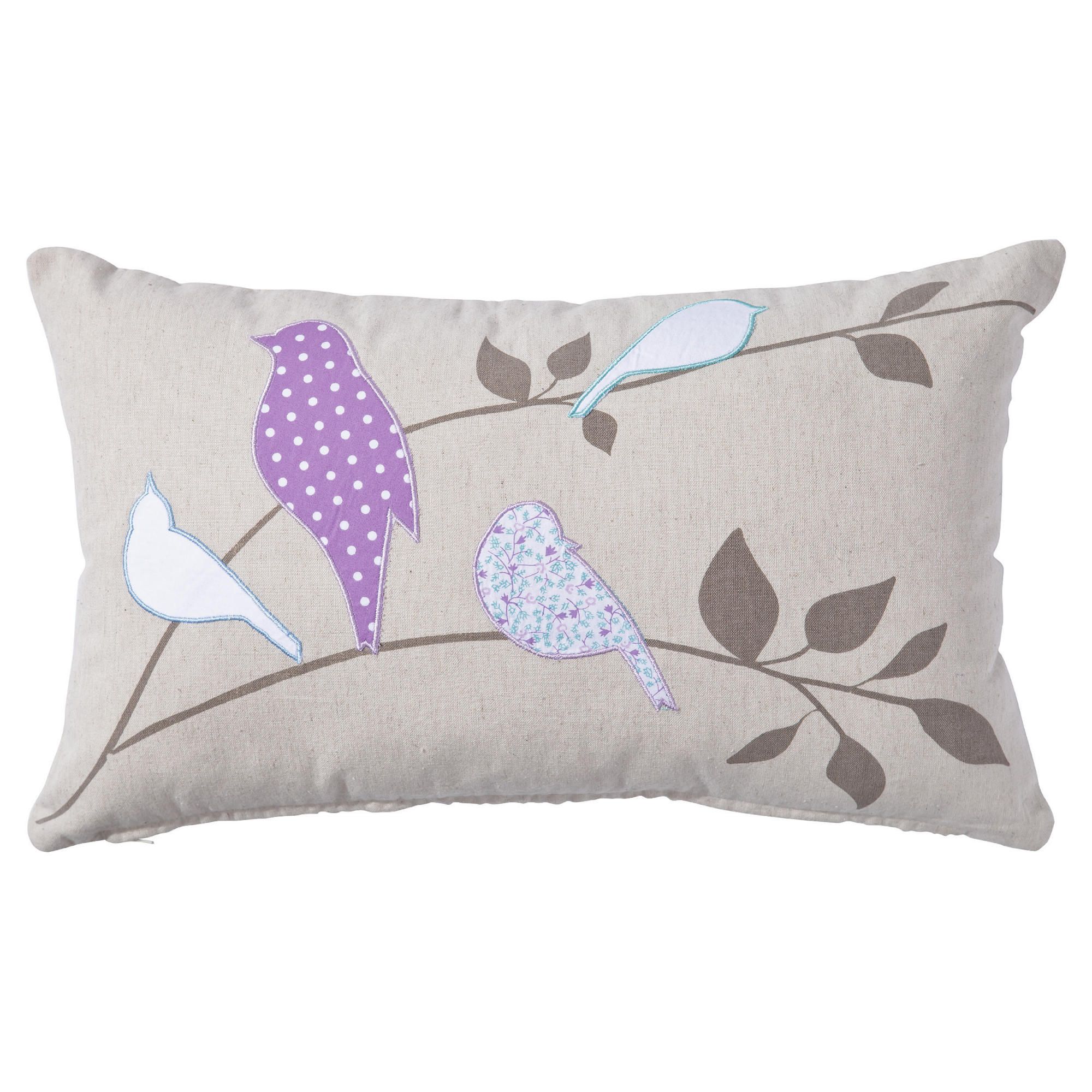 F&F Home applique birds cushion lilac F&F Home applique birds cushion lilac