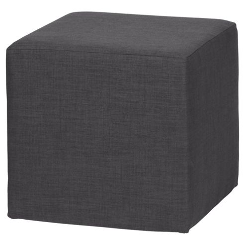 Image of Stanza Fabric Cube / Foot Stool Charcoal