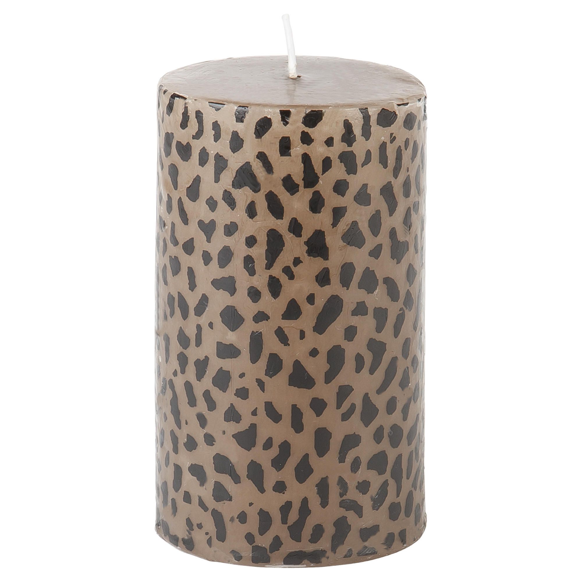 Tesco leopard print pillar candle