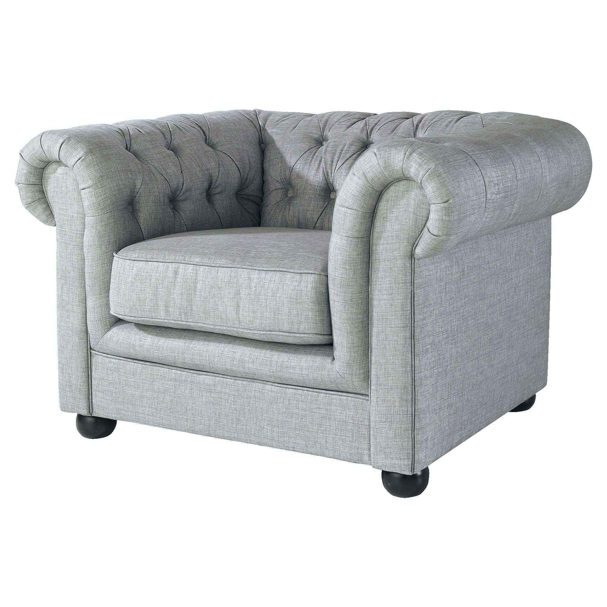 Chesterfield Linen Armchair Silver at Tesco Direct