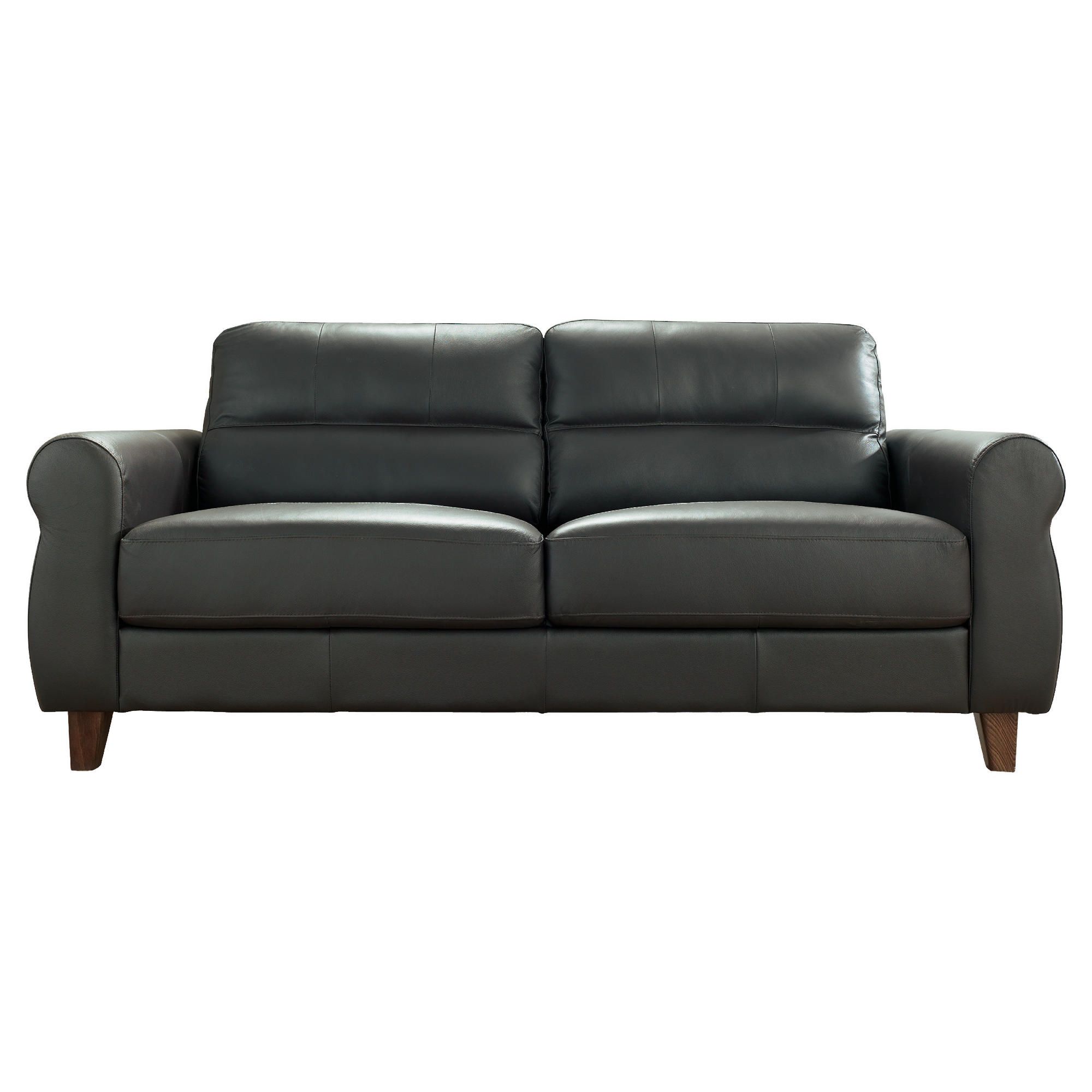 Fabio Large Leather Sofa Brown at Tesco Direct