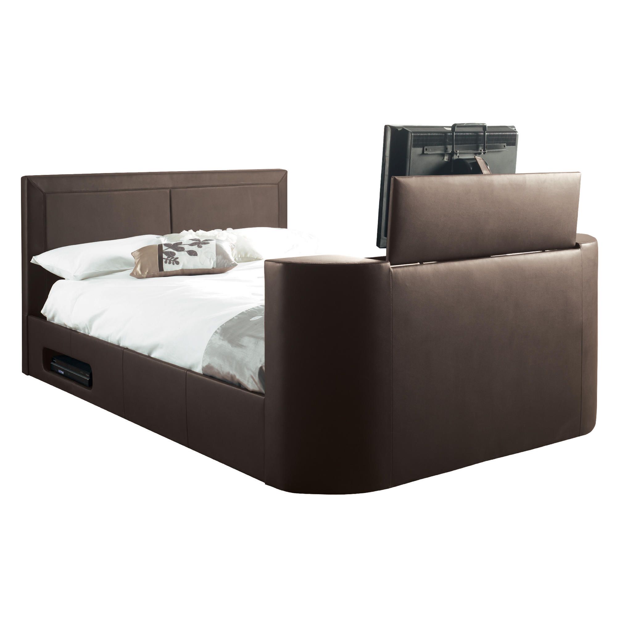 Charlotte Superking Gas Lift Tv Bed Frame, Brown at Tescos Direct