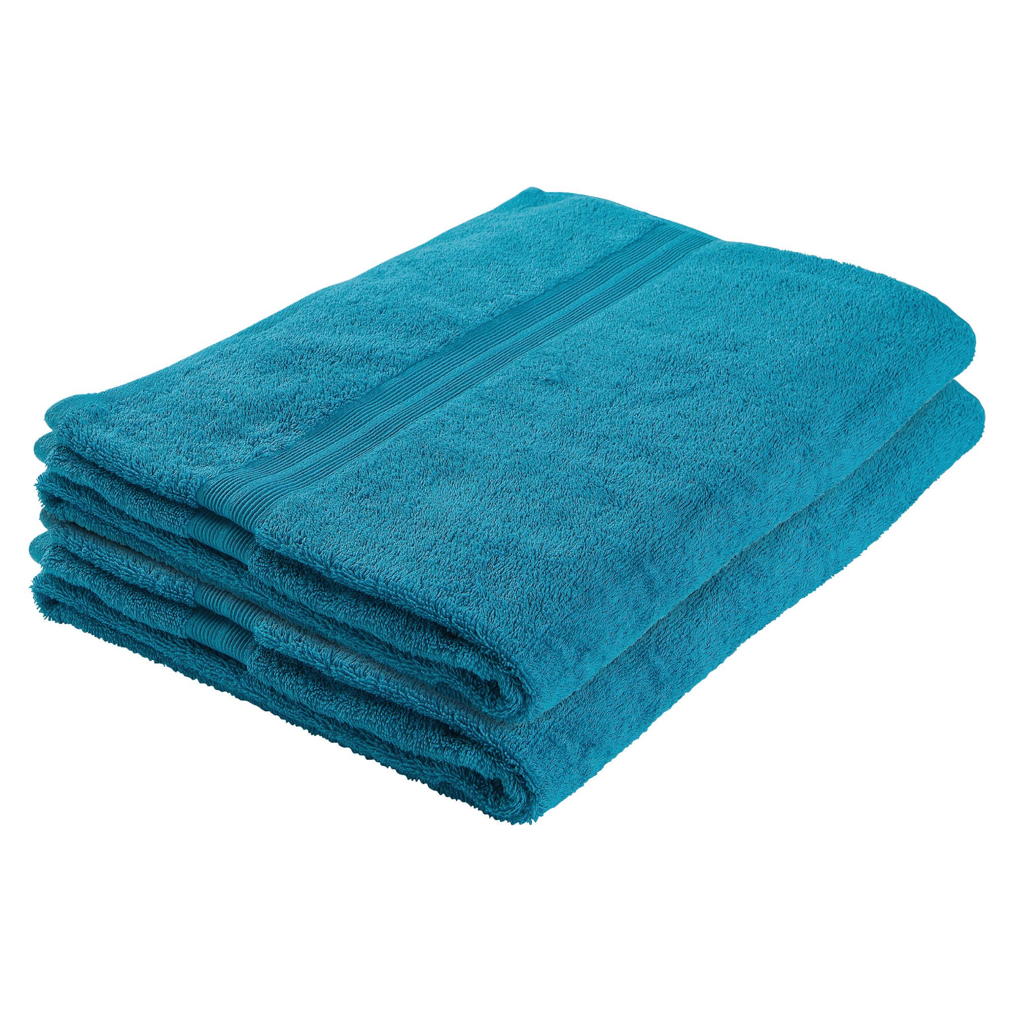 Tesco Bath Sheet Pair Turquoise
