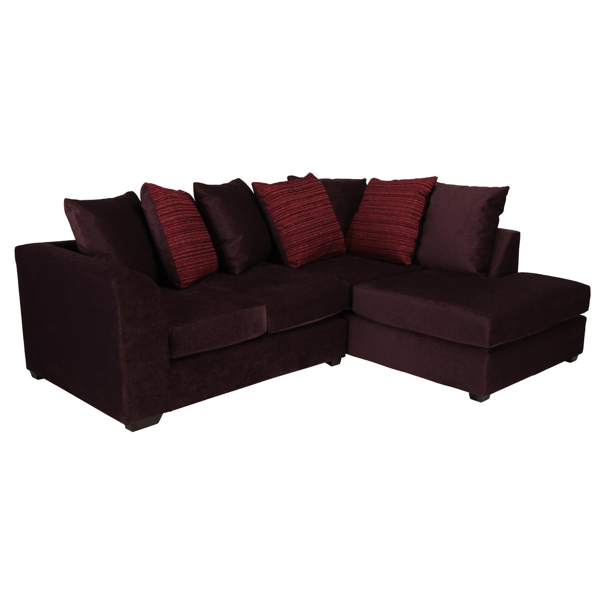 Ontario Fabric Corner Sofa Plum Right Hand Facing at Tesco Direct