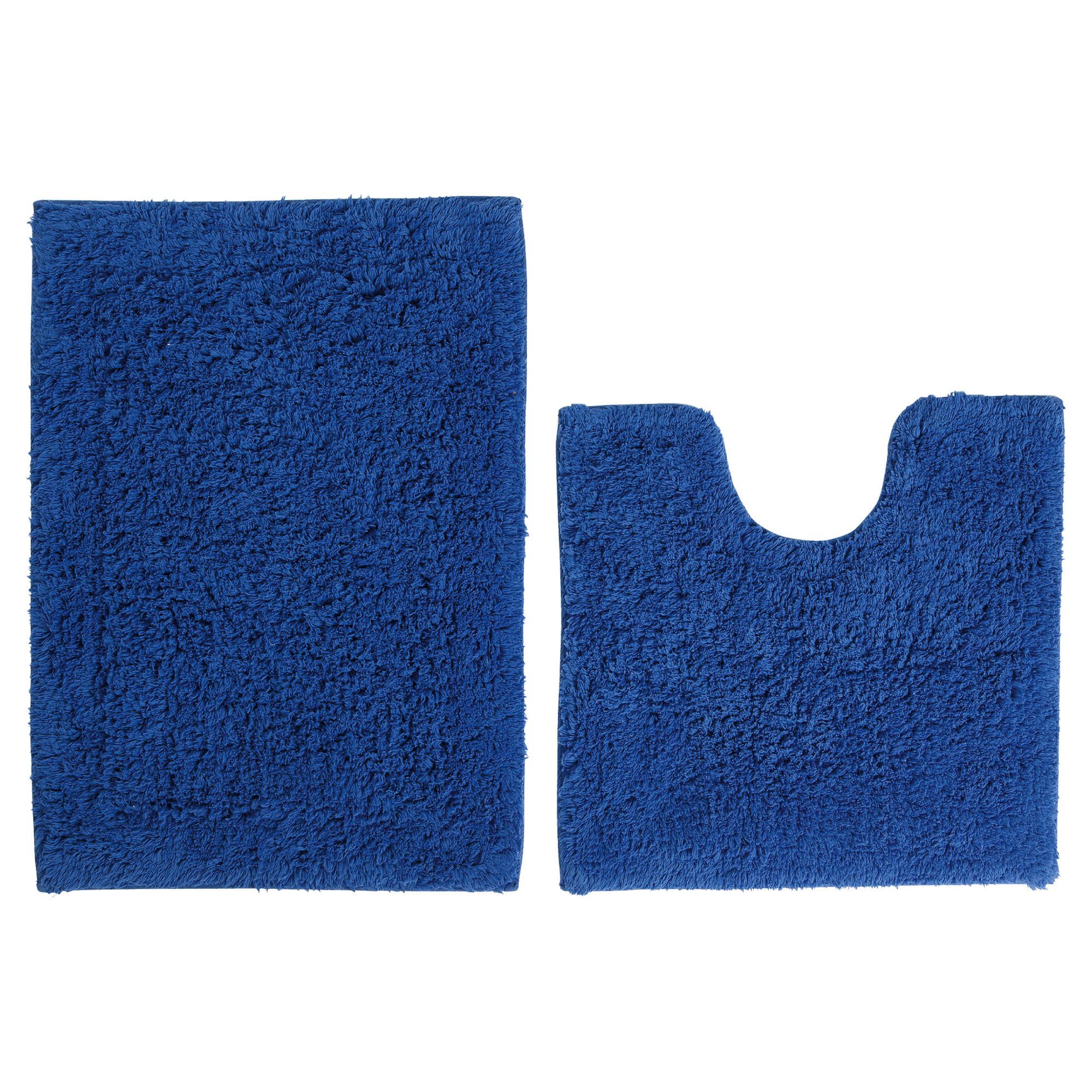 Tesco Pedestal and Bath Mat Set Electric Blue