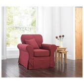 Louisa Armchair with Removable Jaquard Cover, Wine