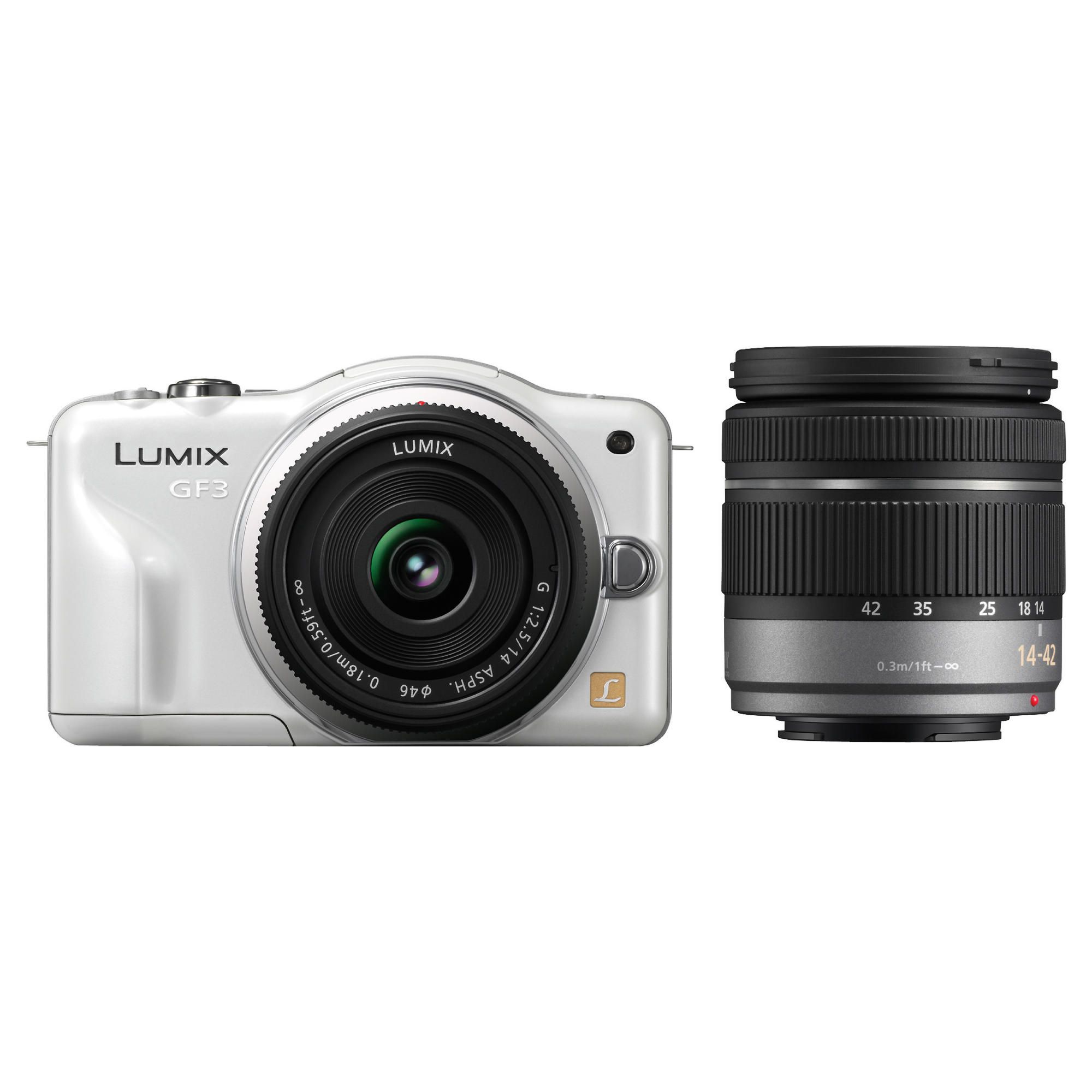 Panasonic Lumix DMC-GF3 12.1MP White Compact System Camera Kit with 14-42mm Lumix G VARIO f/3.5-5.6 