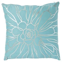 F&F Home faux suede floral cushion turquoise