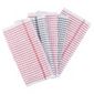 Tesco terry tea towels, red & white 5 pack