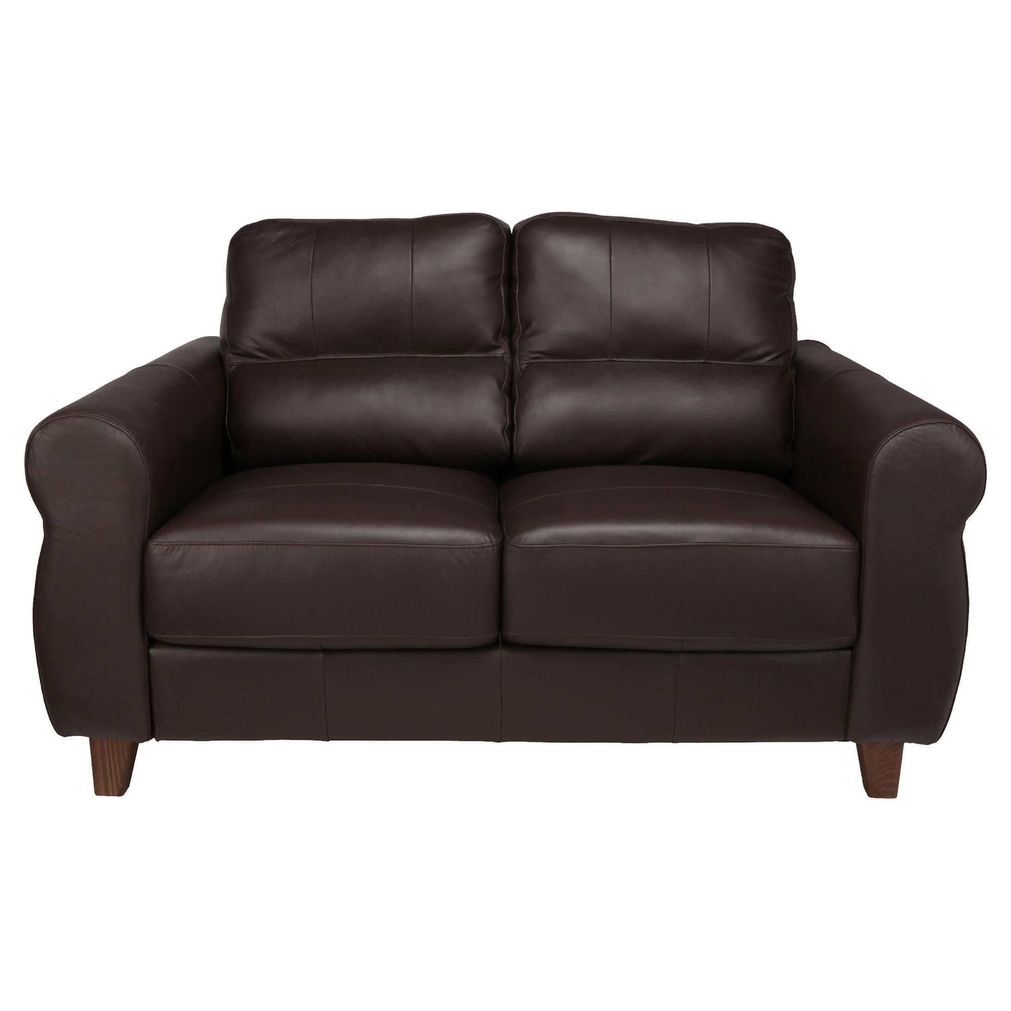 Fabio Small Leather Sofa Brown at Tesco Direct