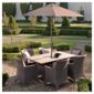 Homes & Gardens Wooden 6 Seater Set & Parasol