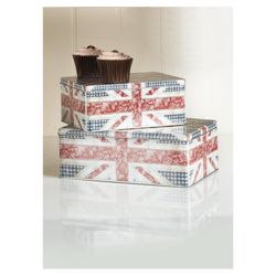 Tesco Floral Union Jack Set of 2 Cake Tins