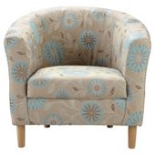 Tub Fabric Accent Chair Blue Exeter Floral