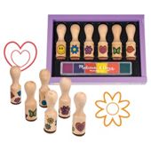 Melissa & Doug Wooden Happy Handle Stamp Set