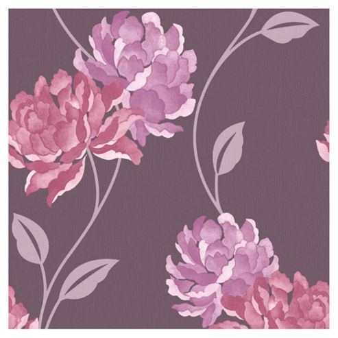 Image of Dulux Peony Wallpaper, Damson