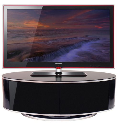 Image of Mda Designs Zin502610/bki Universal Oval High Gloss 50 Beam-thru Tv Cabinet