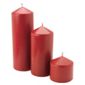 Tesco red unfragranced pillar candles, multi-size 3 pack