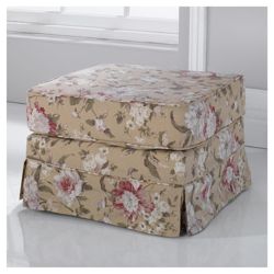 Louisa Loose Cover Only Footstool Floral Brown