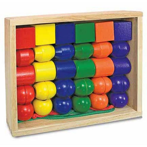 Image of Melissa & Doug Wooden Primary Lacing Beads