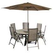 Bellagio Capri 6 Seat Set inc Parasol & Base