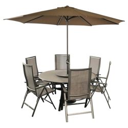 Bellagio Capri 6 Seat Set inc Parasol & Base