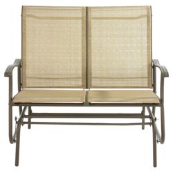 Sorrento Metal/Textilene 2 Seat Glider - Cocoa