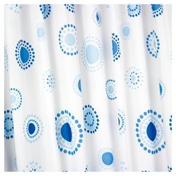 Tesco blue spots shower curtain and rings