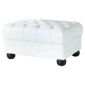 Chesterfield Leather Footstool, White